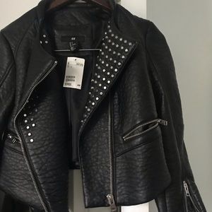 H&M faux leather jacket with studs